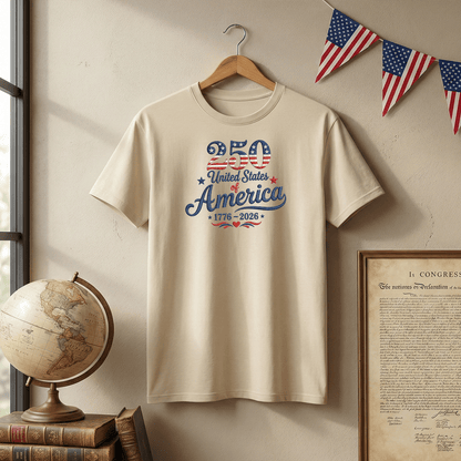 America 250 Years of Freedom - 1776-2026 Patriotic Eagle T-Shirt Design