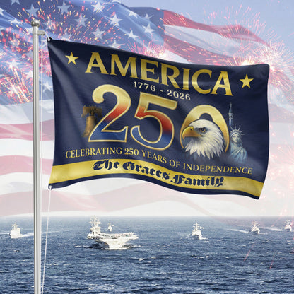 Personalized American Flag - America 250th Anniversary Double-Sided Flag