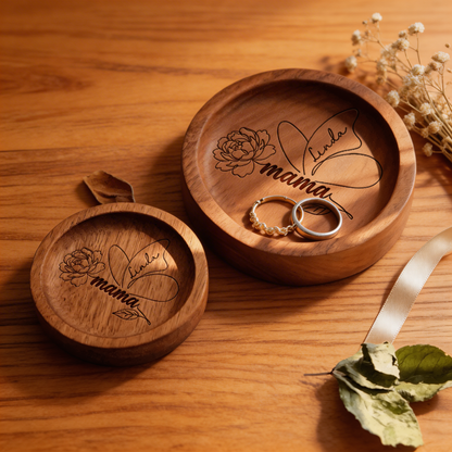 Personalized Flower Ring Dish – Floral Design Gift for Mom – Custom Jewelry Holder