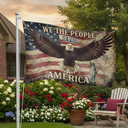 We The People 1776 Flag Patriotic 4th of July Double-Sided Flag