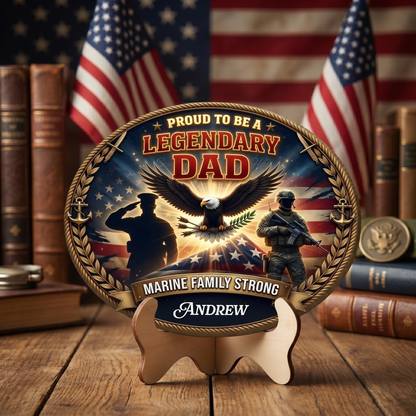 Legendary Dad Wooden Sign – Proud to Be a Dad, Strong Family Gift for Father’s Day