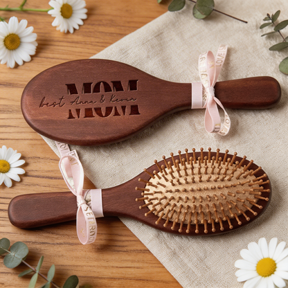 Custom Engraved Bamboo Comb – Personalized Keepsake Gift for Mom