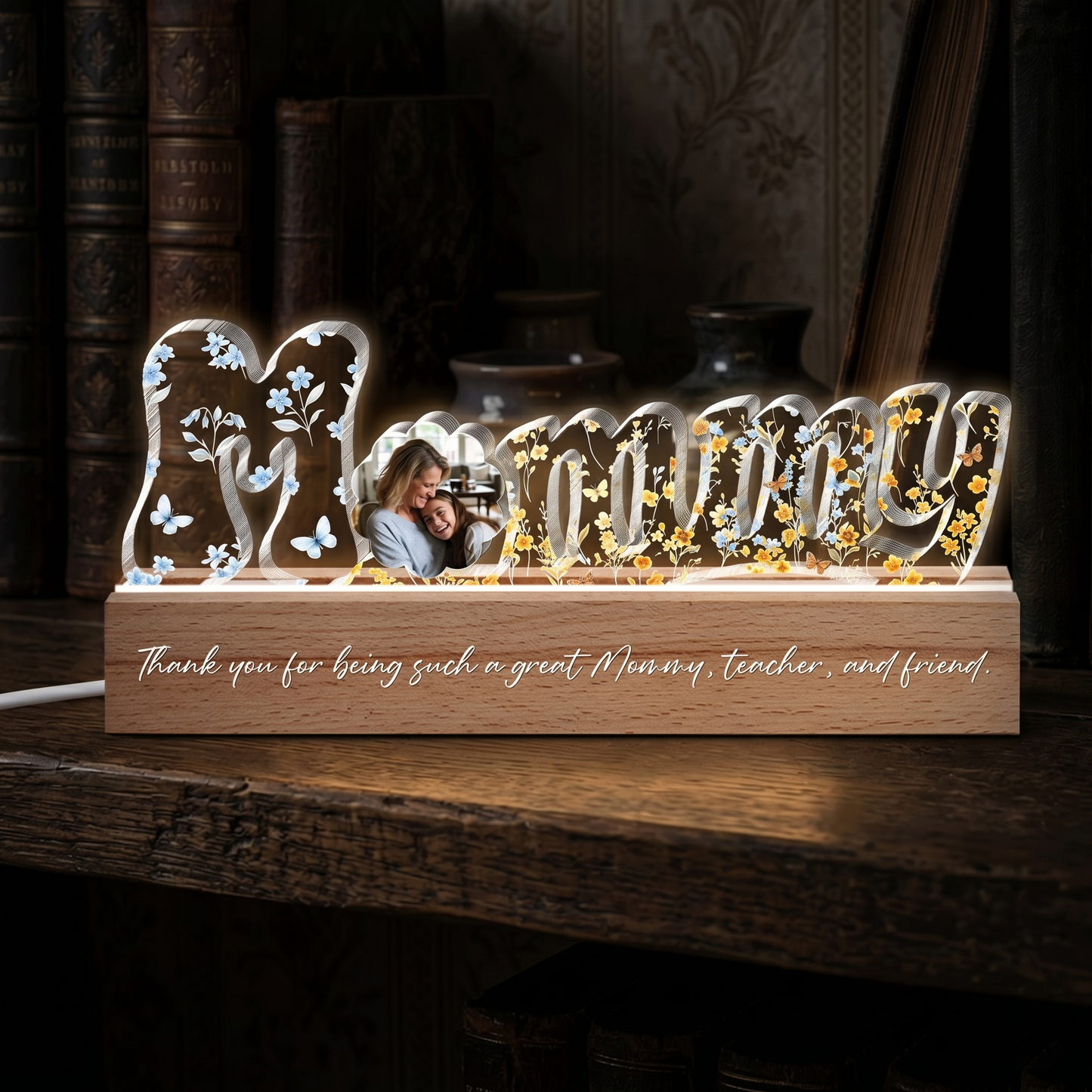 Love You Always Mom – Personalized Glow Night Light Family Gift