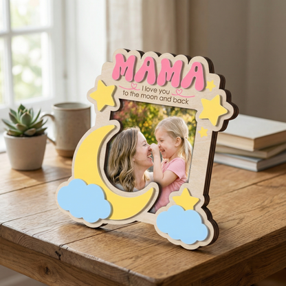 Personalized Birth Flower Nana Plaque – Custom Floral Photo Frame Keepsake | Mother’s Day Gift for Grandma