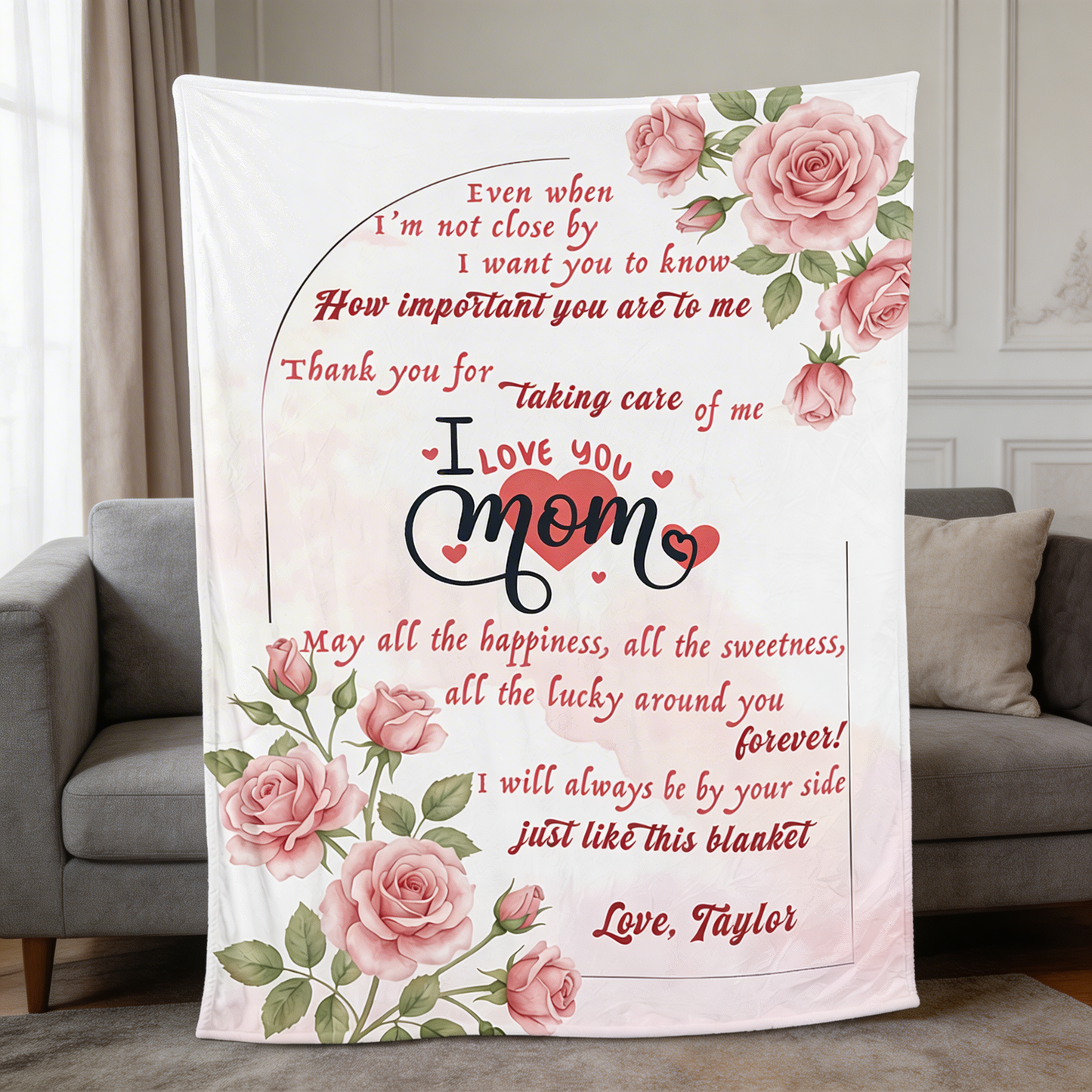 Words to You Personalized Blanket – Heartfelt Message Gift for Mom & Grandma Mother’s Day Family Keepsake