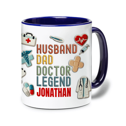 Personalized Doctor Dad Mug – Husband Dad Doctor Legend Custom Name Coffee Mug