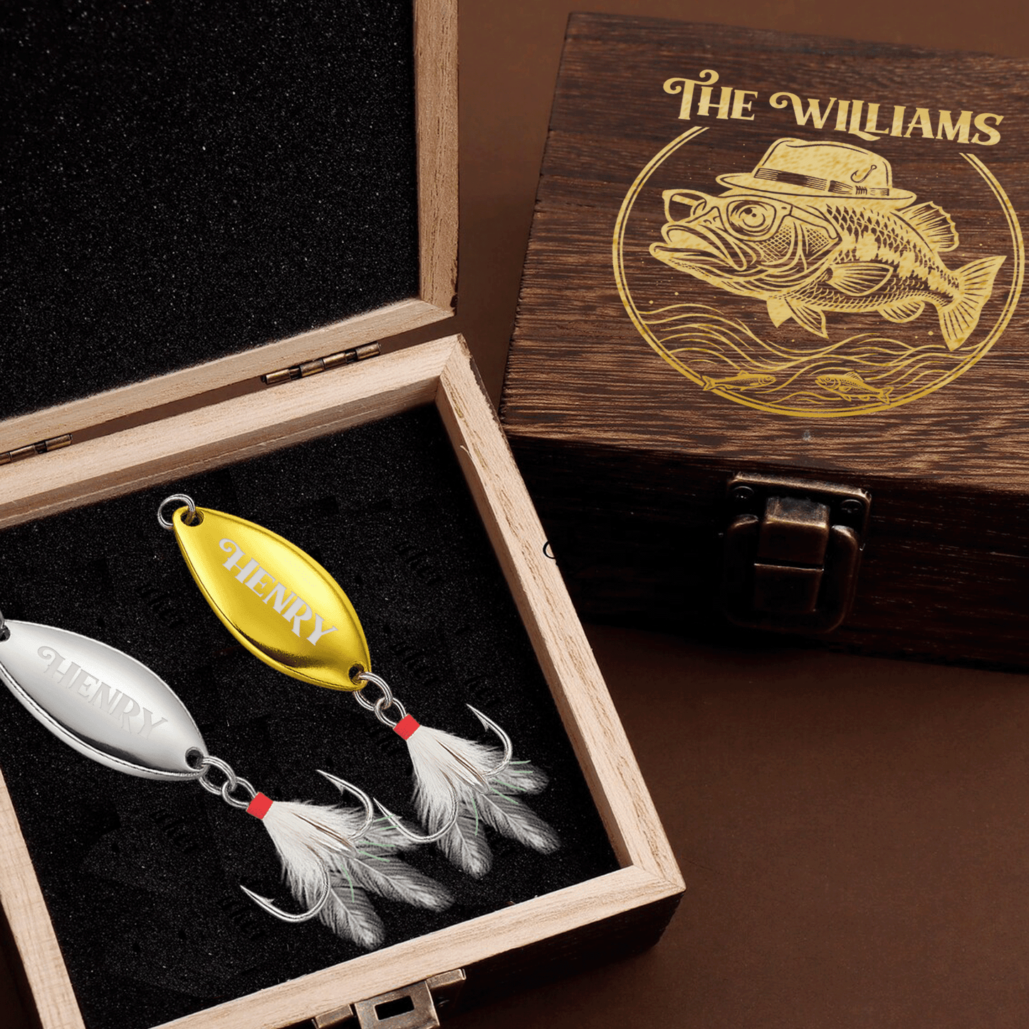 Personalized Fishing Lure & Gift Box for Dad – Custom Name Fishing Gift