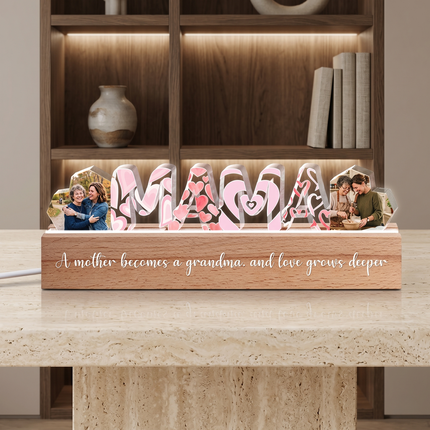 We Love You, Mom – Custom Photo LED Night Light – Personalized Mother’s Day Family Keepsake Gift