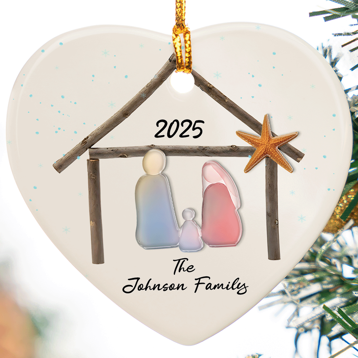 Personalized Happy Home Happy Family Ceramic Ornament
