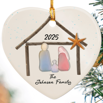 Personalized Happy Home Happy Family Ceramic Ornament