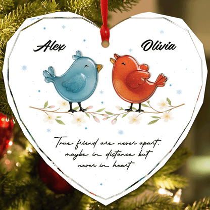 Personalized Birds Of A Feather Glass and Acrylic Ornament