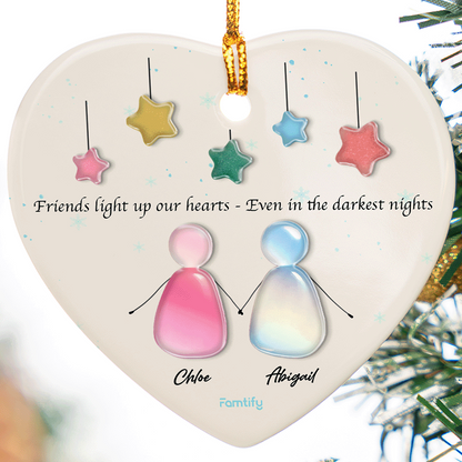 Friendship Forever - Personalized Ceramic and Acrylic Ornament