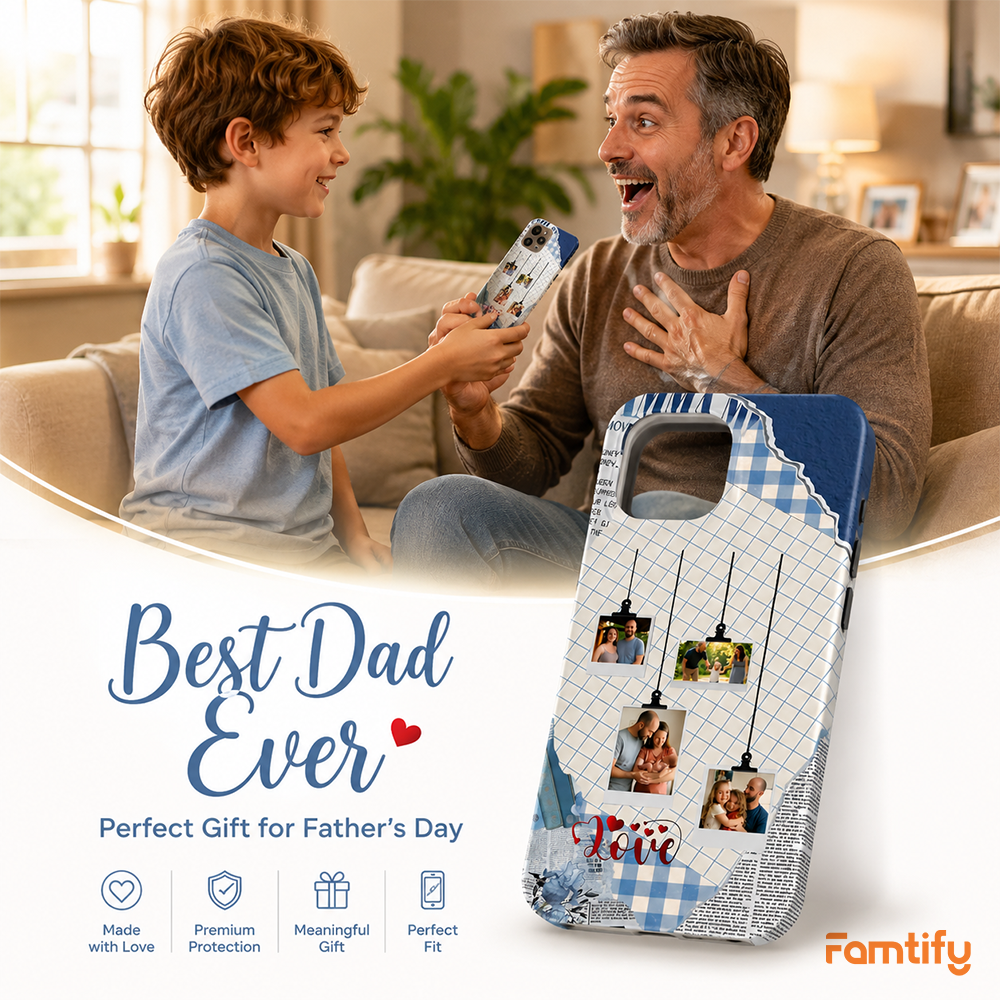 Personalized Photo Phone Case – “Love Dad” Custom Family Gift