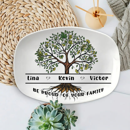 Family Tree of Love – Personalized Grandparent Gift – Custom Name Platter Keepsake