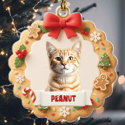 Lovely Pet Face Gingerbread – Custom Photo Personalized Acrylic Ornament