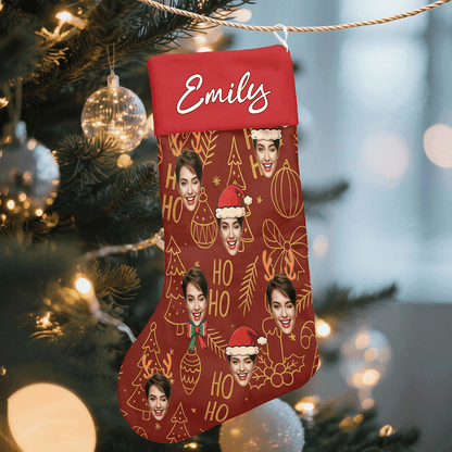 Personalized Your Own Funny Face Christmas Stocking