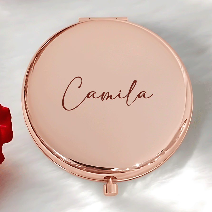 Personalized Name Engraved Compact Mirror – Valentine’s Day, Mother’s Day | Gift for Girlfriend & Mom