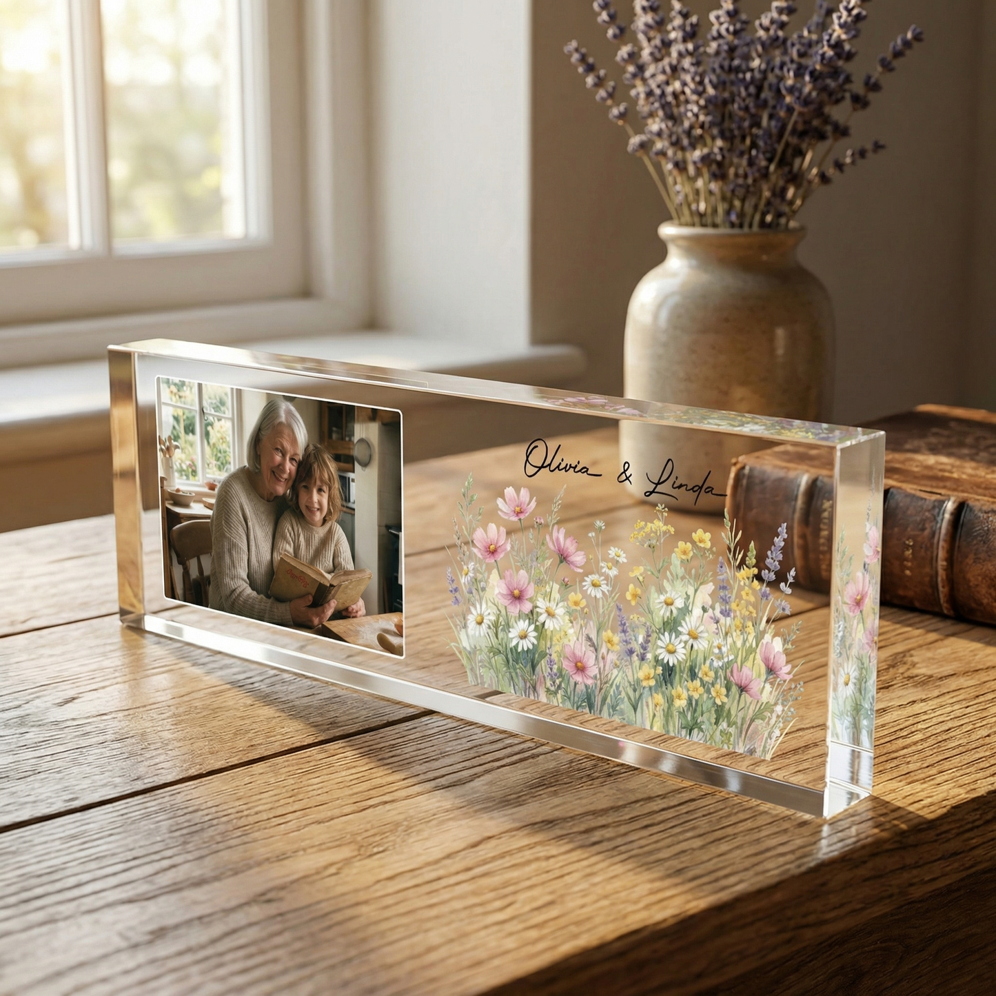 Wild Flowers Personalized Photo Acrylic Plaque Gift