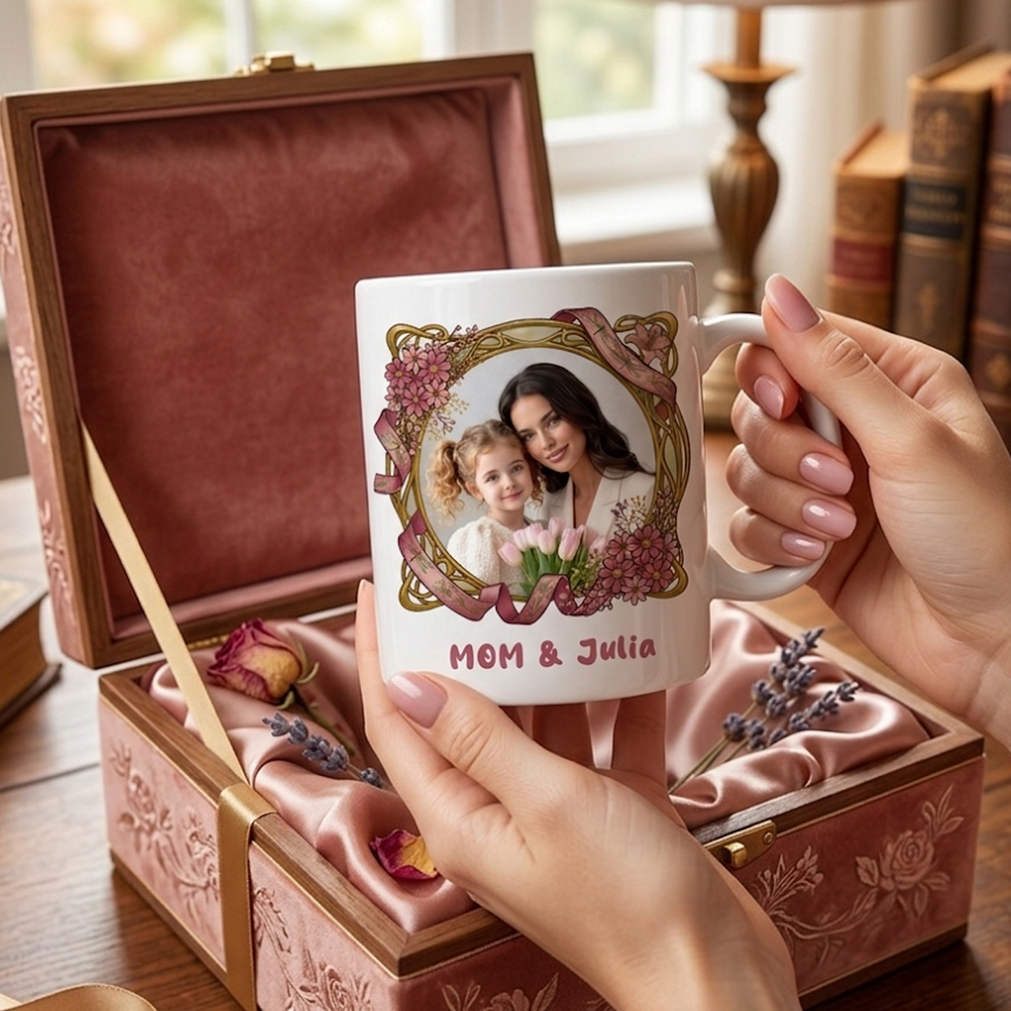 The Love Between a Mother & Daughters Is Forever – Meaningful Family Gift for Mom & Daughters – Personalized Mug