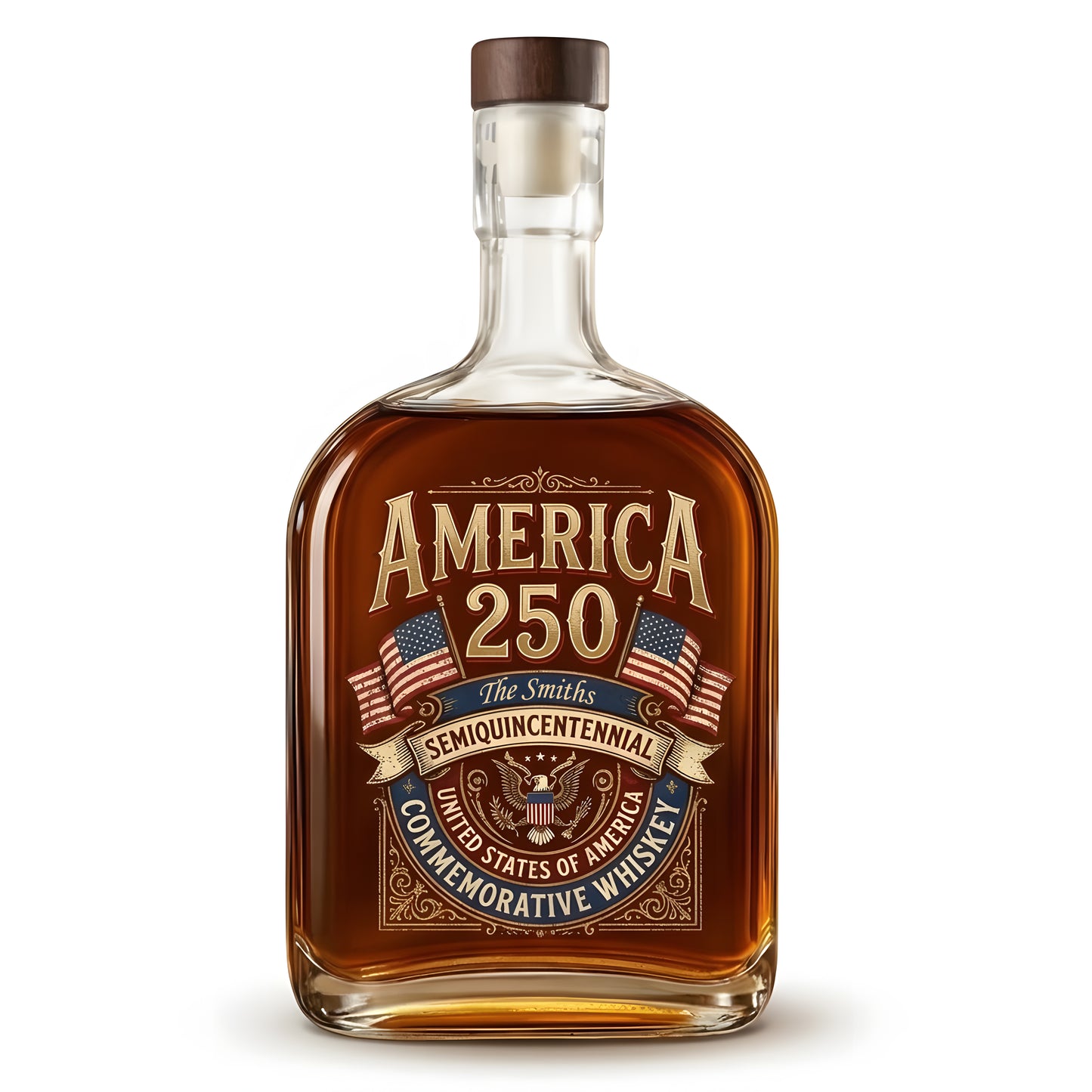 American 250 Years Semiquincentennial – Patriotic Gift 2026 Whiskey Bottle