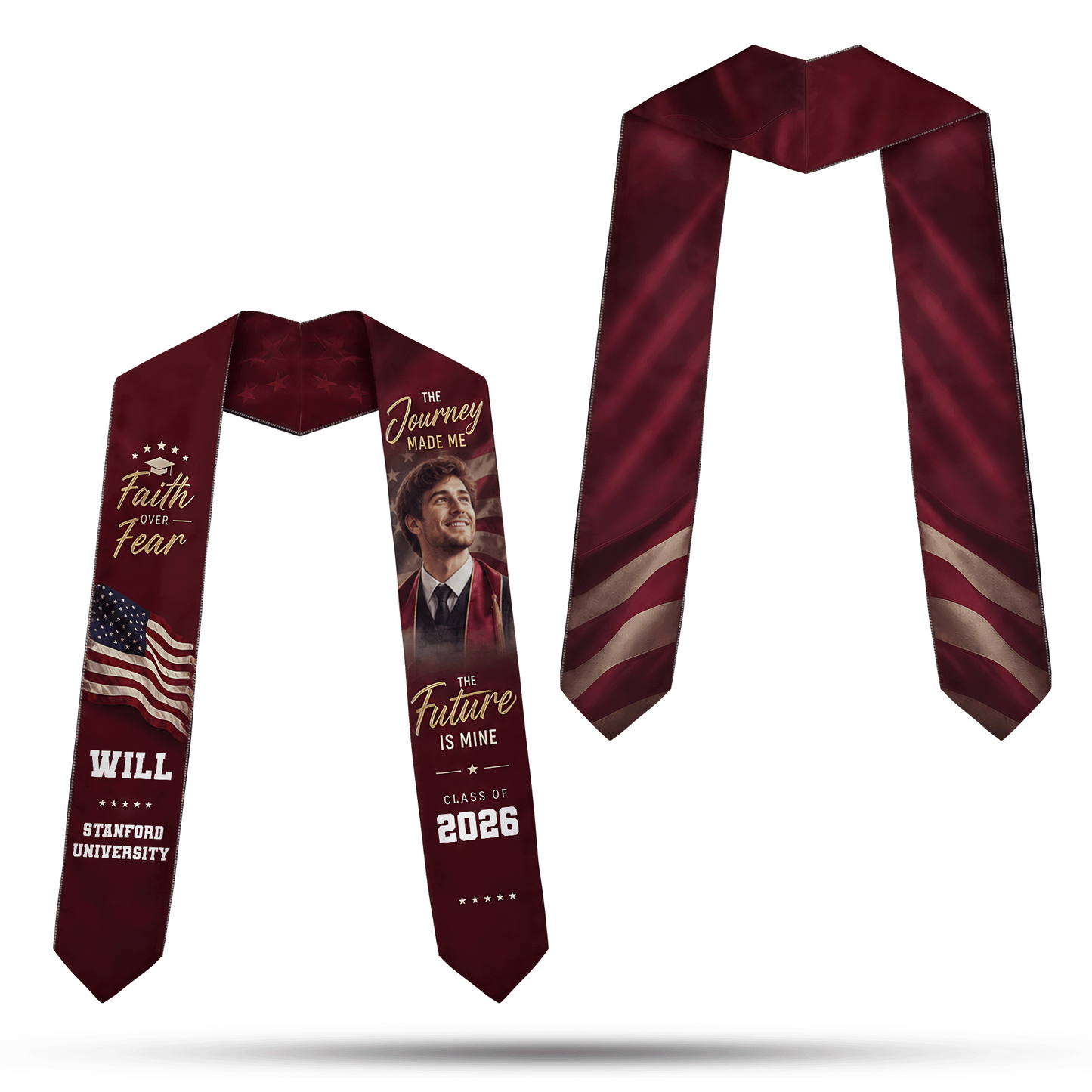 Personalized Faith Over Fear Graduation Stole – Custom Name