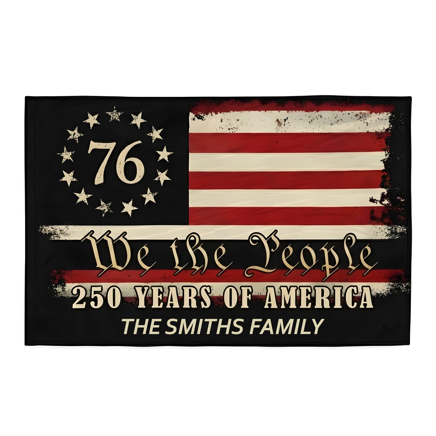 Custom Family Name We The People - 250 Years Of America Banner House Flag