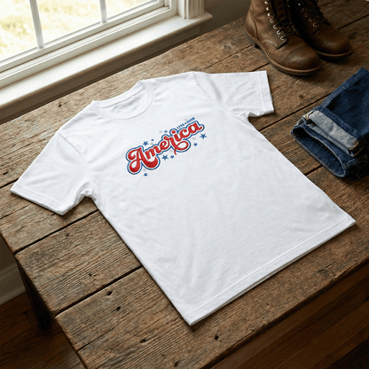 USA 250 Freedom - Embroidered T-Shirt 1776-2026 Patriotic Design