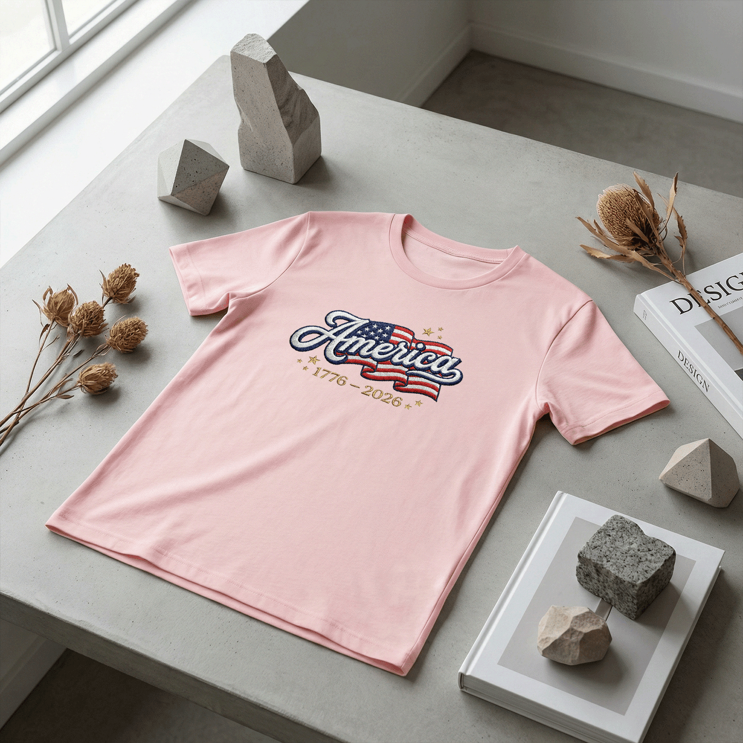 United States 250th Independence 1776–2026 Embroidered T-Shirt