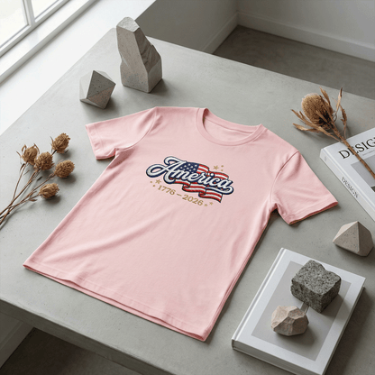 United States 250th Independence 1776–2026 Embroidered T-Shirt