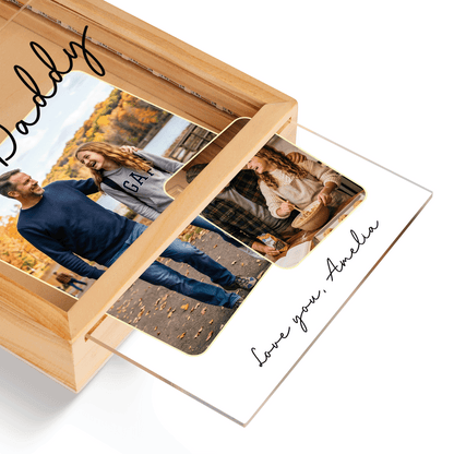 Personalized Daddy Photo Frame Light Box – Custom Photo Father’s Day Gift, You Are the Piece That Holds Us Together LED Lamp