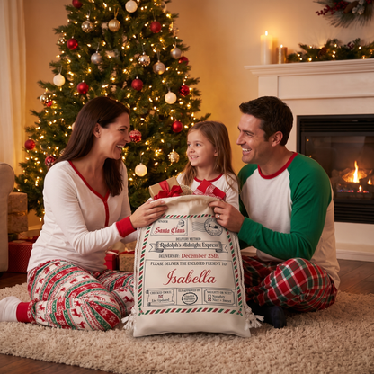 Personalized Christmas Letter Christmas Sack, Custom Name Santa Gift Bag