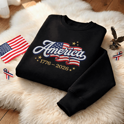 USA 250th Independence Anniversary Embroidered Sweatshirt