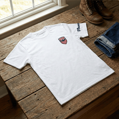 America 250th Anniversary Embroidered T-Shirt – Patriotic Family Keepsake Gift (1776–2026)