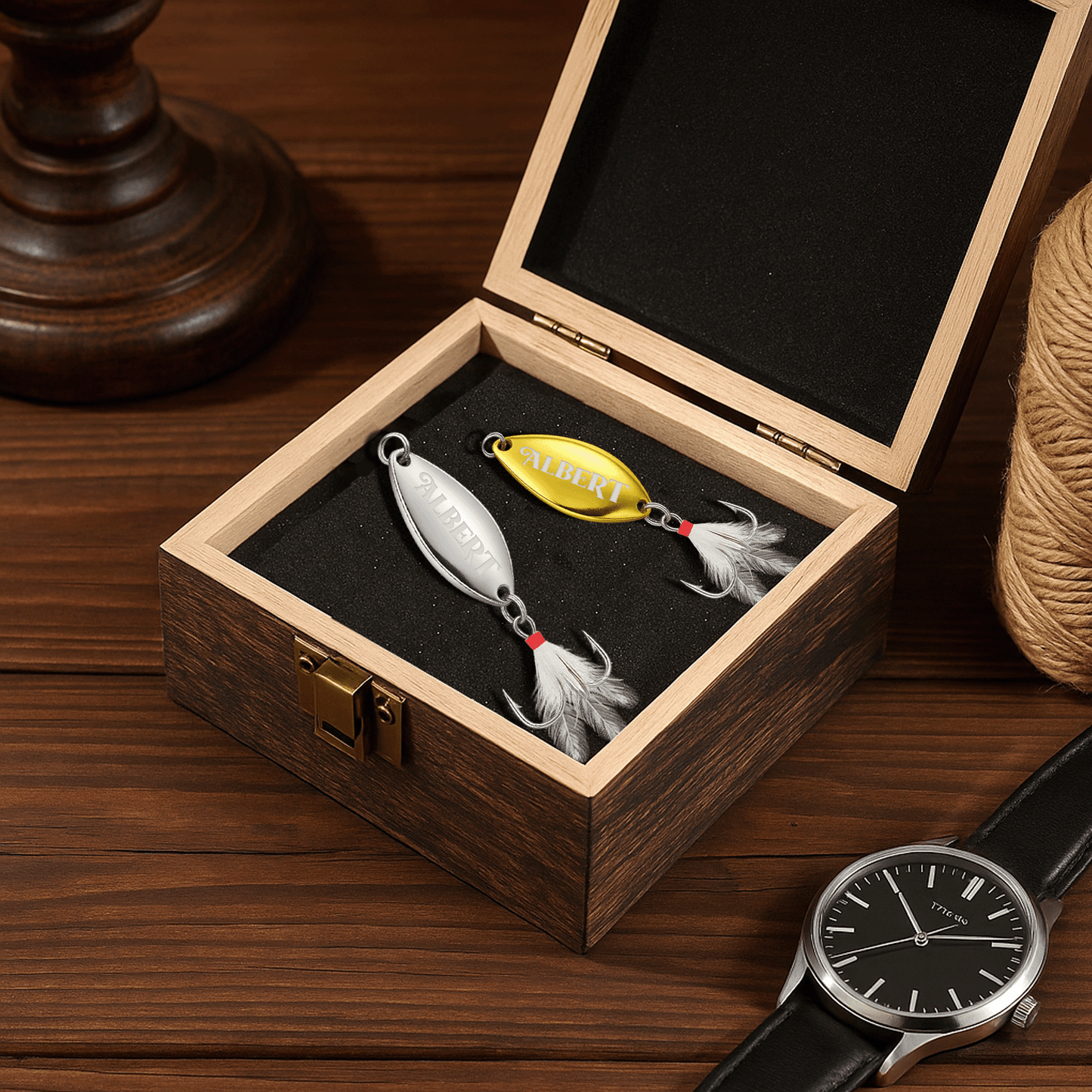 Personalized Fishing Lure & Gift Box for The Rod Father – Custom Name Fishing Gift