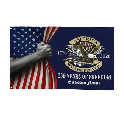 Patriotic USA 250th Anniversary 250 Years of Freedom House Flag