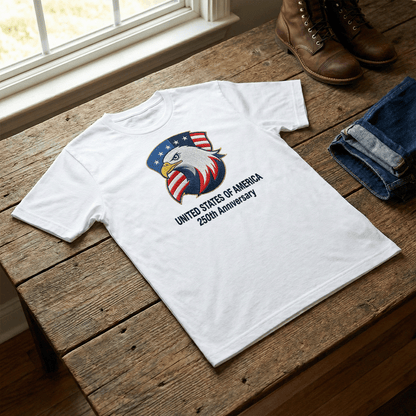 USA 250th Anniversary 1776-2026 - Embroidered Liberty Bell T-Shirt