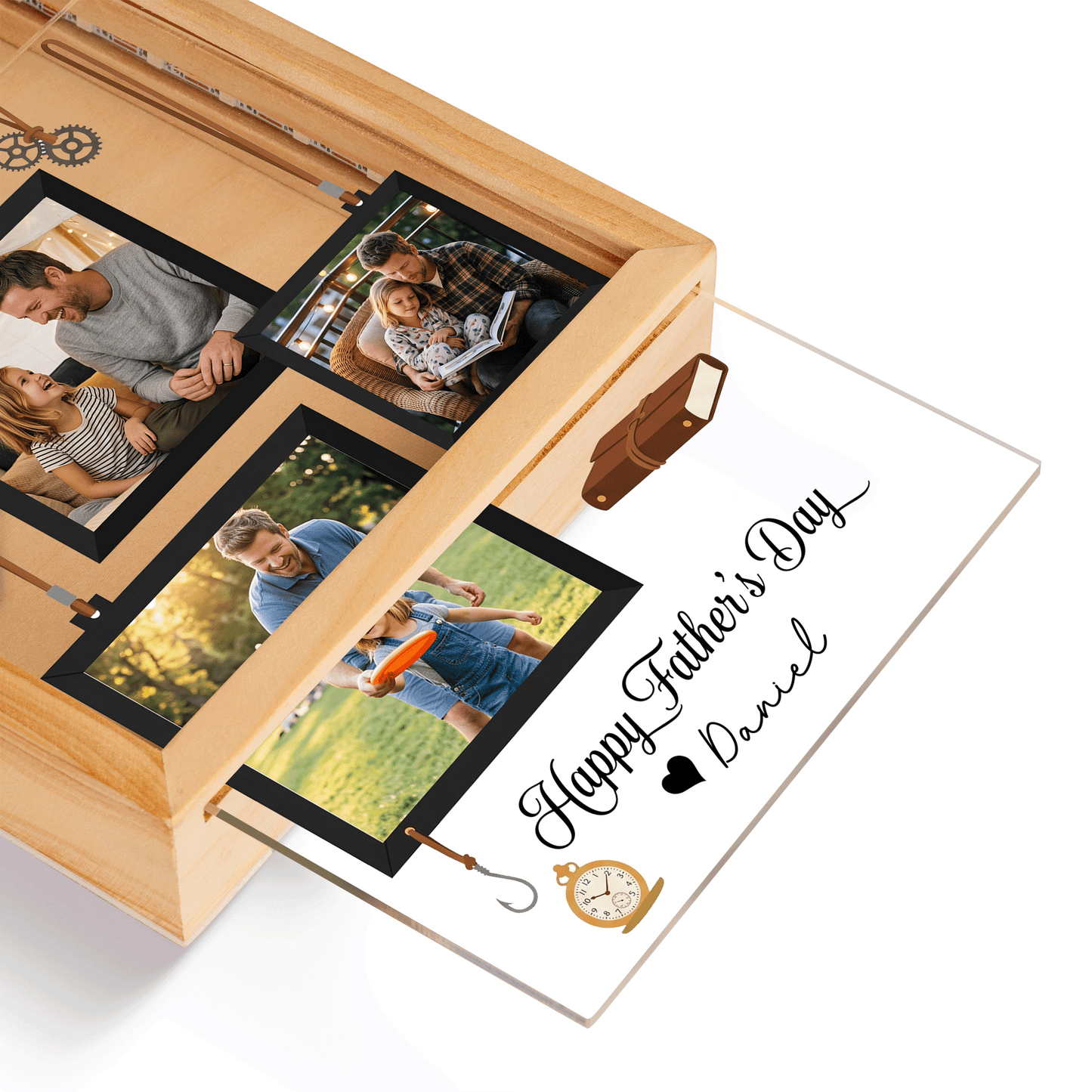 Personalized Photo Frame Light Box for Dad – Custom Photo Father’s Day Gift, LED Picture Frame Lamp