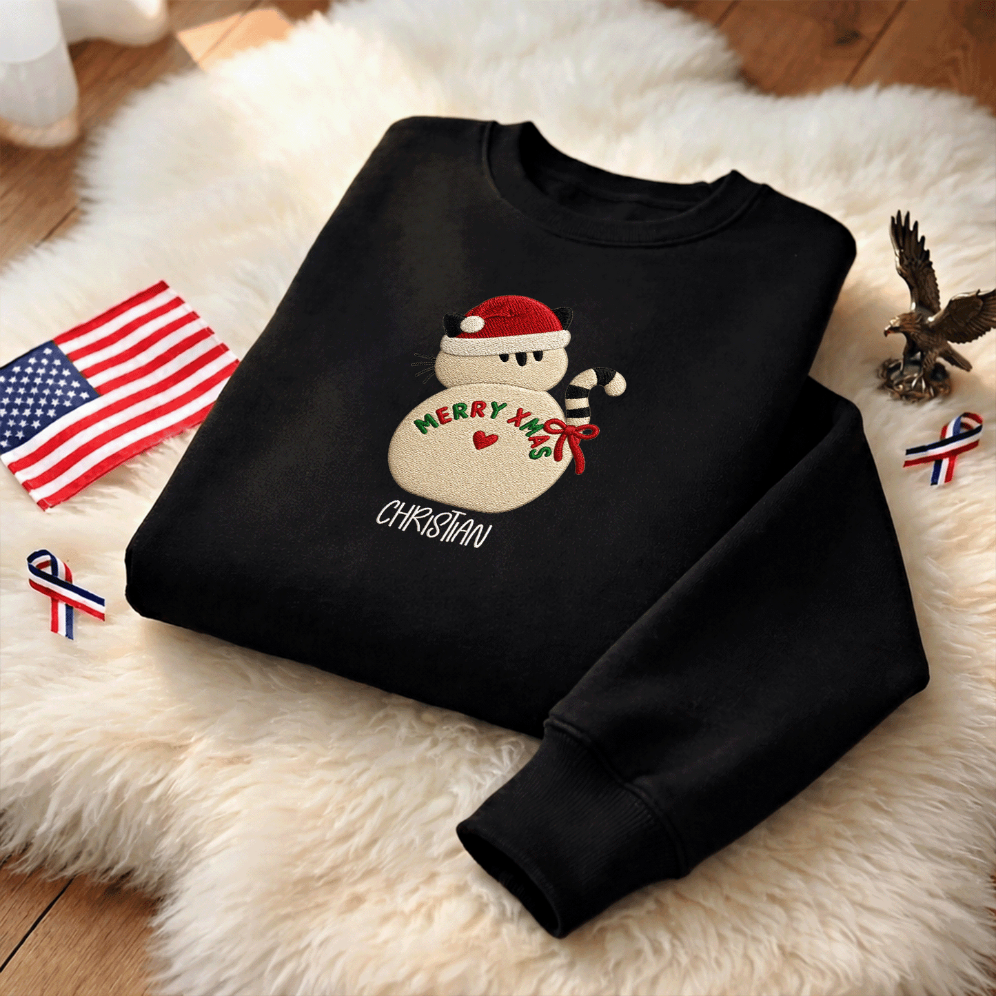 Personalized Embroidered Snowman Sweatshirt with Custom Name