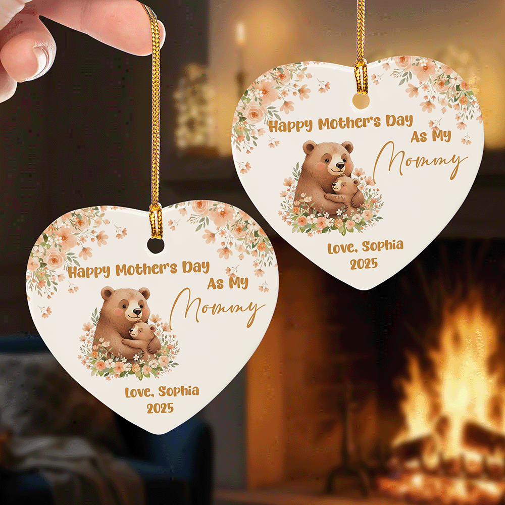 Happy Mother’s Day – Meaningful Mother’s Day Gift for Mom and Grandma – Personalized Ceramic Ornament
