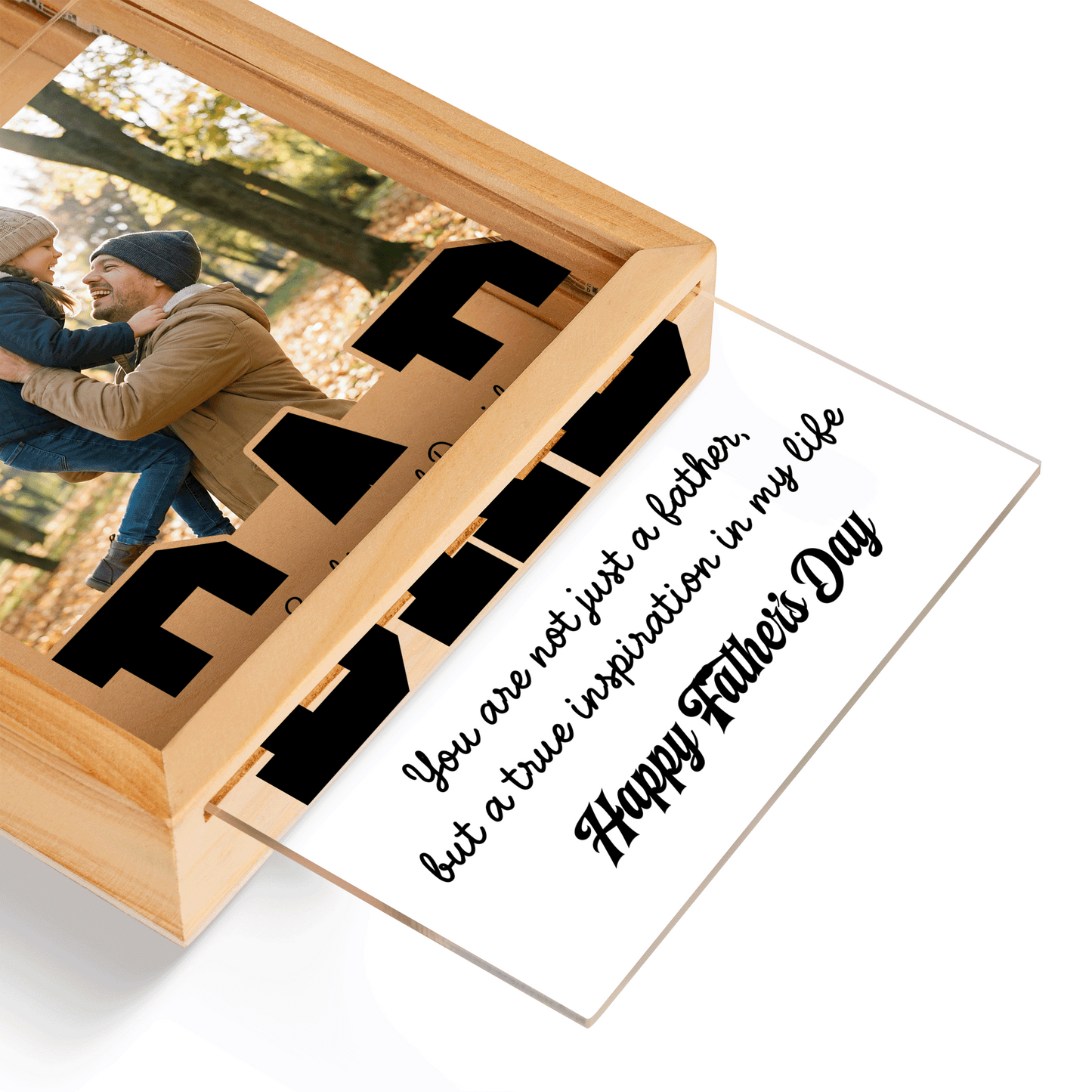 Dad You Are Not Just a Father But a True Inspiration in My Life Photo Frame Light Box – Custom Photo LED Gift for Dad