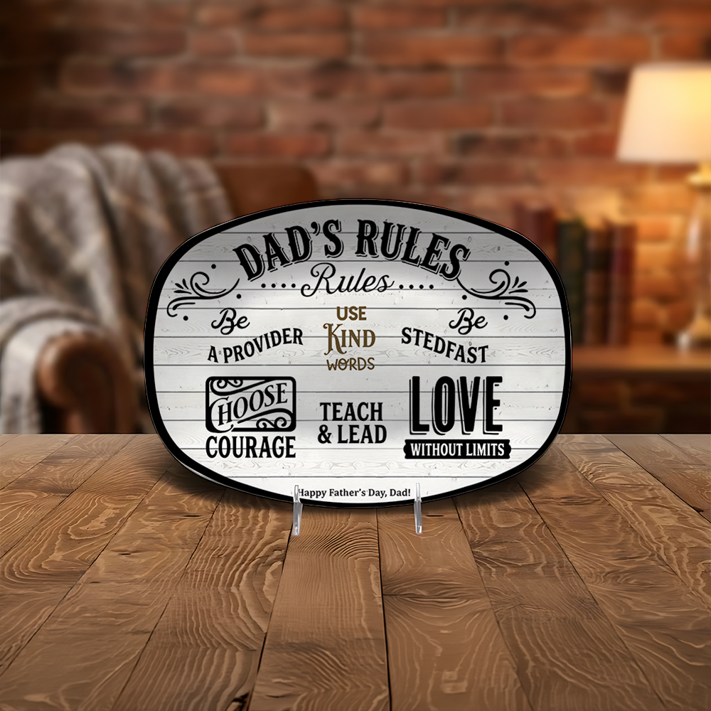 Family Rules Serving Platter – Personalized Family Name Plate | Love, Kindness & Forgiveness Keepsake | Housewarming Gift for Family