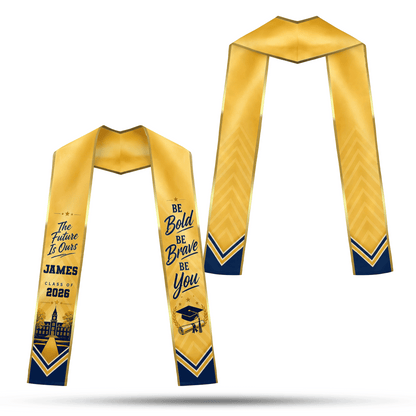 Personalized Be Bold Be Brave Be You Graduation Stole – Custom Photo and Name