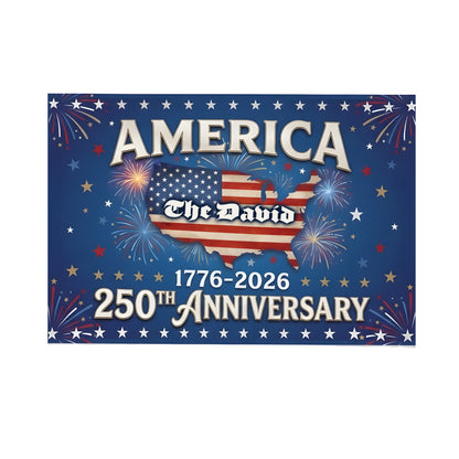 Personalized Name America 250th Anniversary Banner House Flag