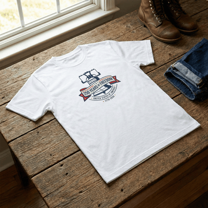 USA 1776-2026 Liberty Bell Patriotic Embroidered T-Shirt 250th Anniversary Shirt