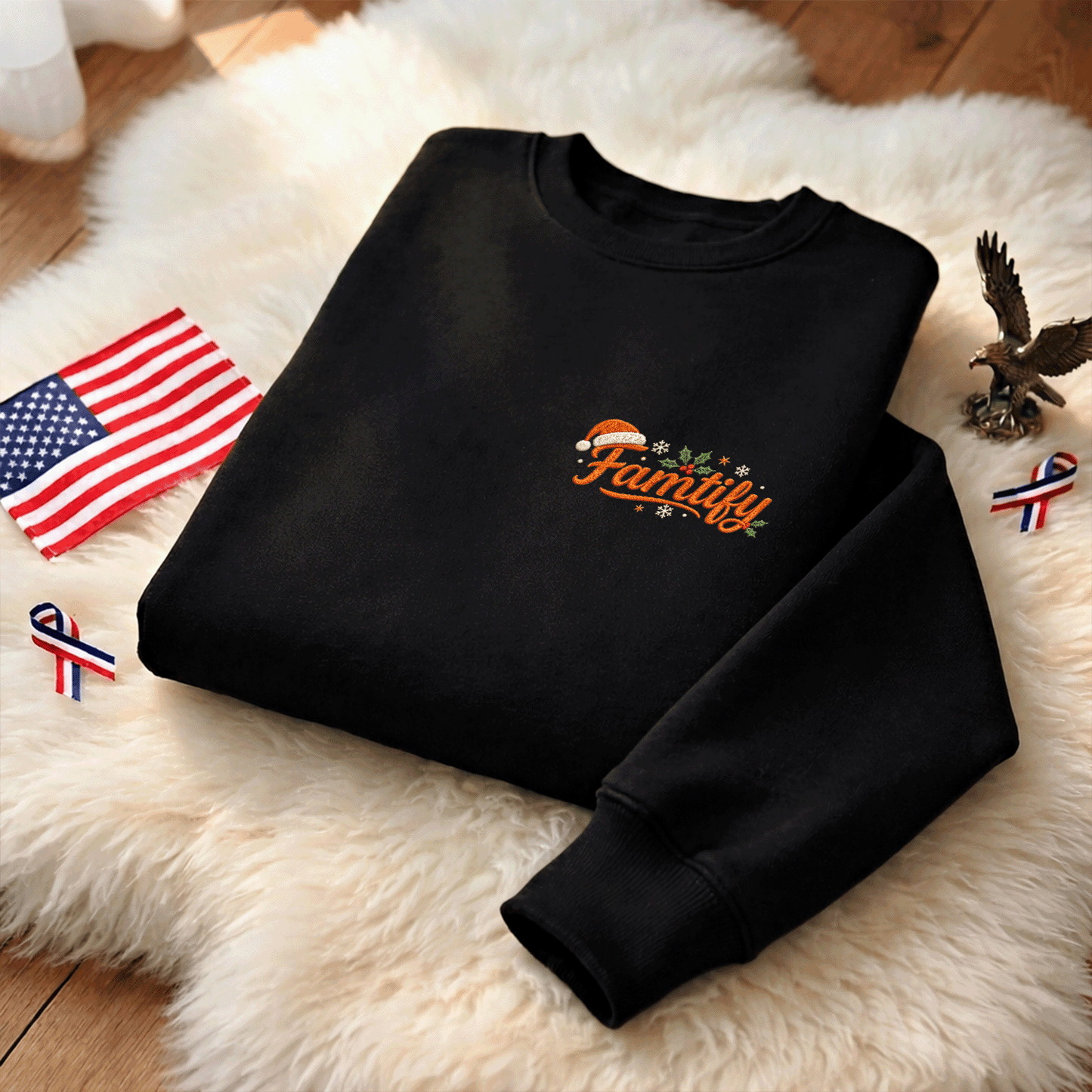 Personalized Embroidered Family Christmas Sweatshirt with Custom Name