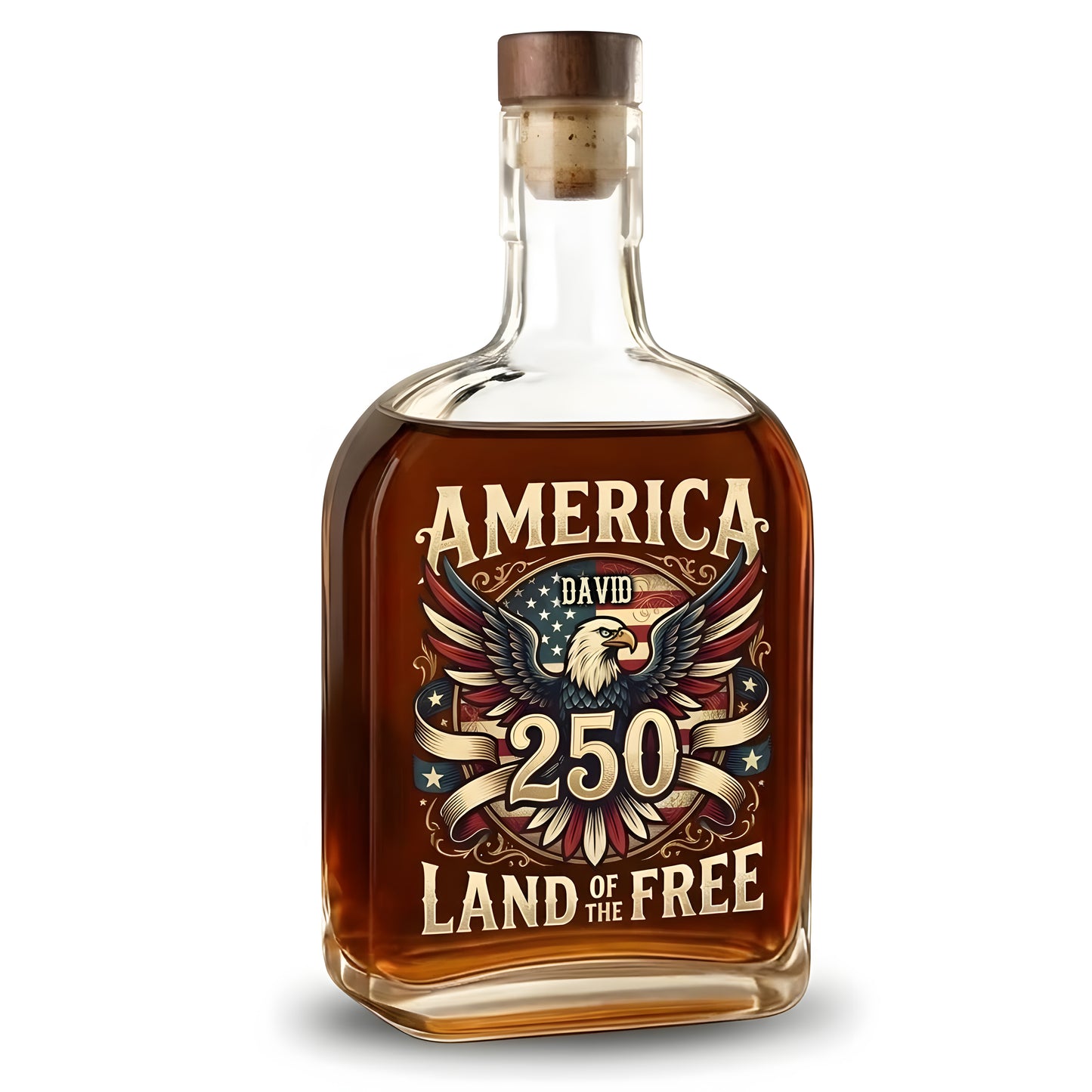 America 250 USA Freedom Liberty Whiskey Bottle