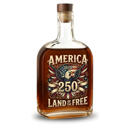 America 250 USA Freedom Liberty Whiskey Bottle