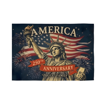 United States 250 Years Anniversary Custom Family Name House Flag
