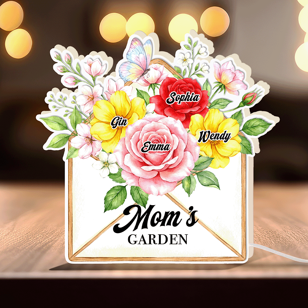 Personalized Grandma’s Garden Photo Night Light Box