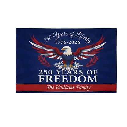 Personalized Family Name 250th Birthday Flag America Anniversary Banner House Flag